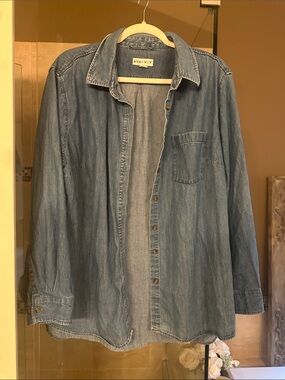Ava & Viv Light Blue Denim Button-Down Shirt